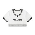 Women's Color Block V-Neck Crop T-Shirt