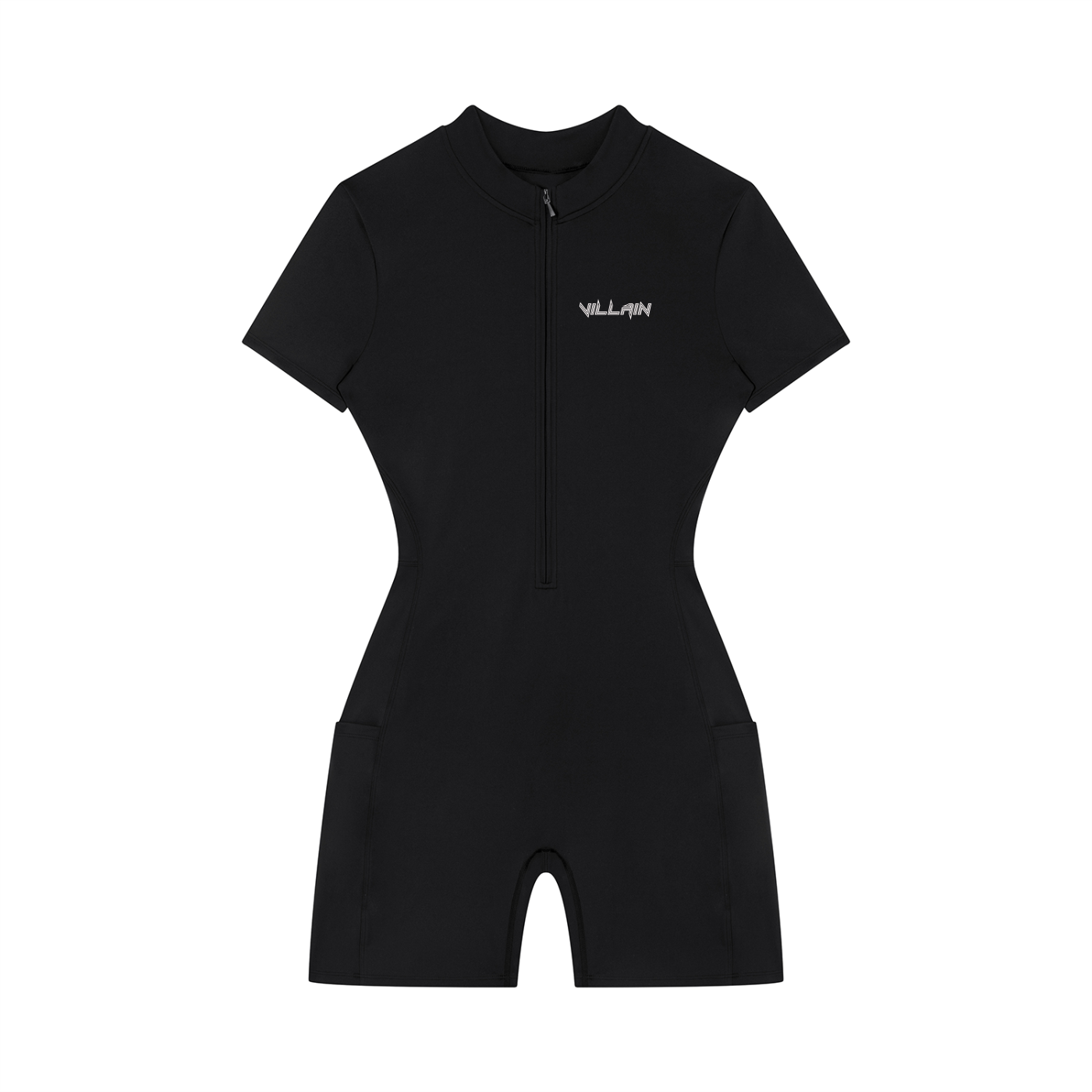 Women's Quarter-Zip Short Sleeve Romper
