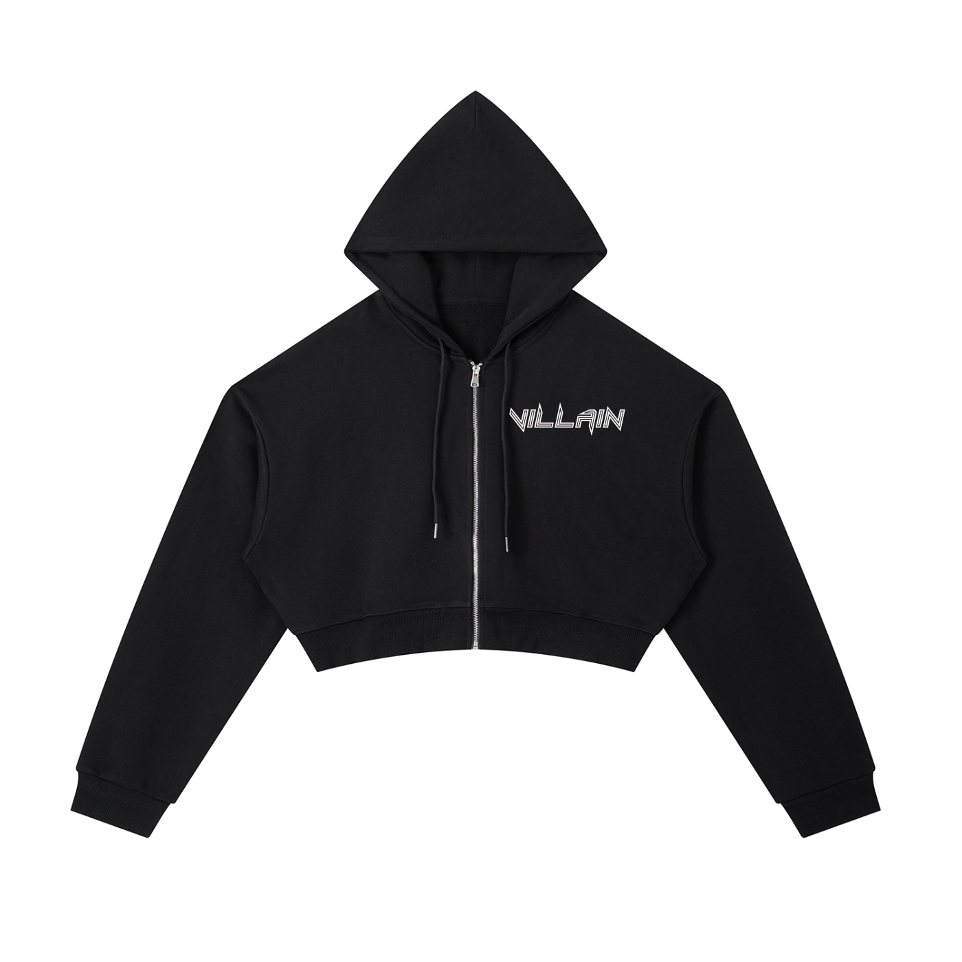 Villain Cropped Zip-Up Hoodie