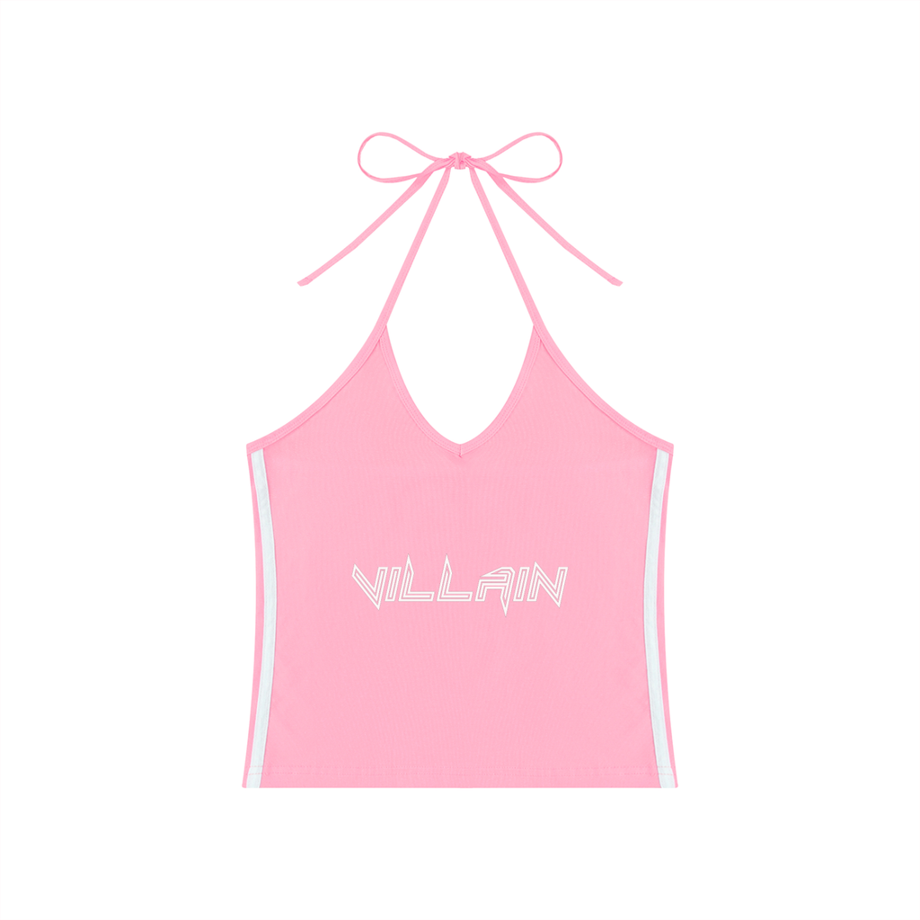 Women's Color Block Halter Crop Tank Top