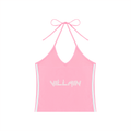 Women's Color Block Halter Crop Tank Top