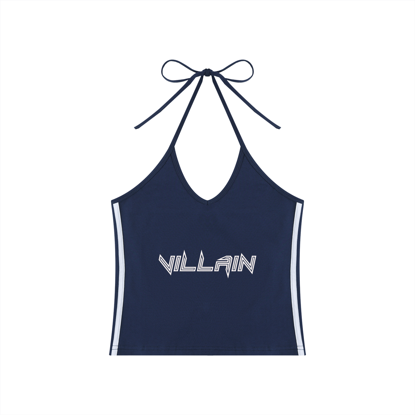 Women's Color Block Halter Crop Tank Top