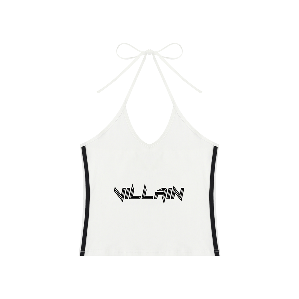 Women's Color Block Halter Crop Tank Top