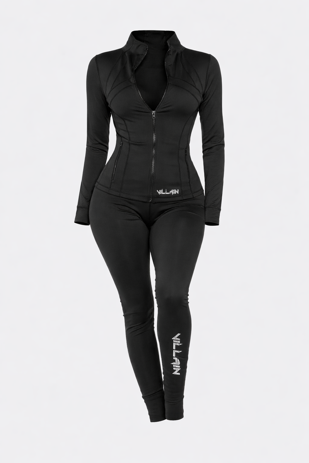 Villain leggings match  front zip Jacket