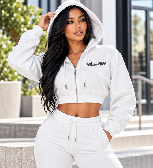 Cropped Zip-Up Hoodie