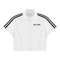 Women's Cropped Full Zip Short Sleeve T-Shirt