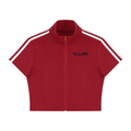 Women's Cropped Full Zip Short Sleeve T-Shirt