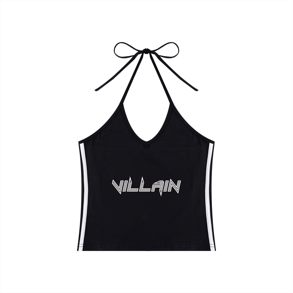 Women's Color Block Halter Crop Tank Top