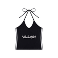 Women's Color Block Halter Crop Tank Top