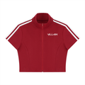 Women's Cropped Full Zip Short Sleeve T-Shirt